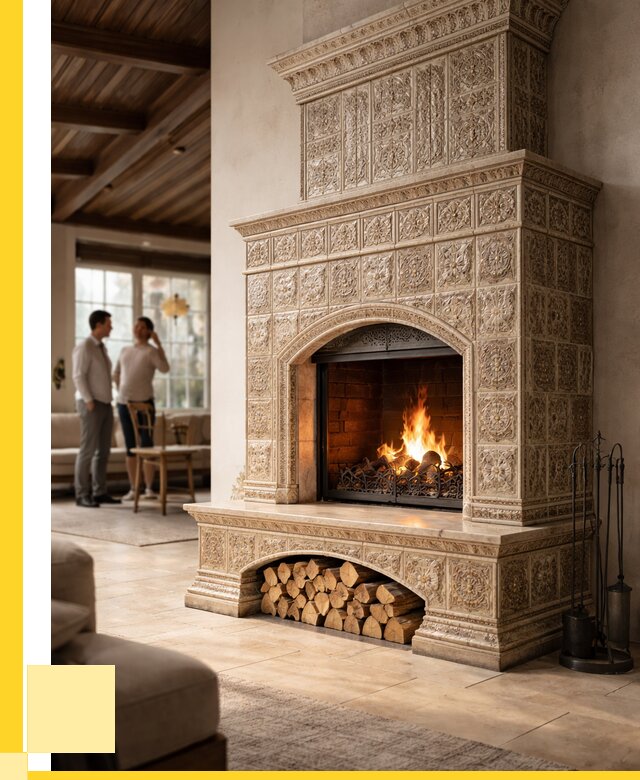 Купить изразцовый камин в Воронеже от 268525 р. | ЭриданВрн