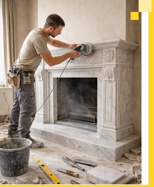 Изготовление и установка мраморных каминов в Воронеже под ключ