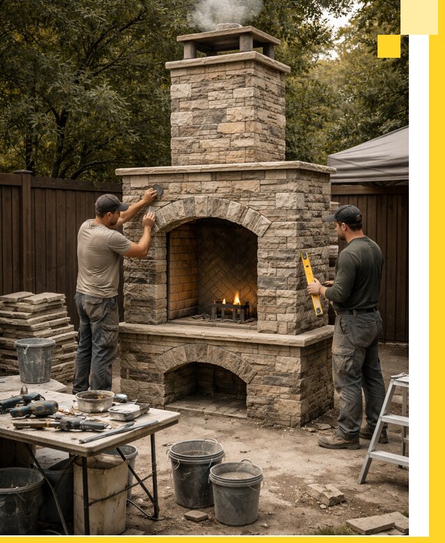 Проектирование и установка уличных каминов в Воронеже