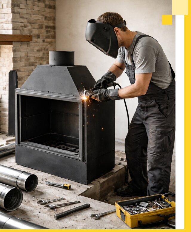 Продажа и установка металлических каминов в Воронеже под ключ