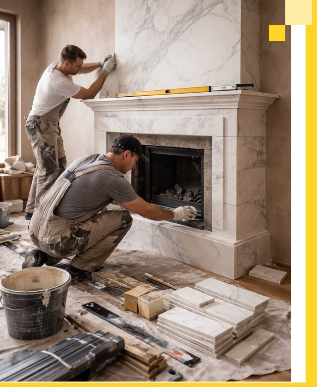 Отделка каминов в Воронеже качественные облицовочные работы