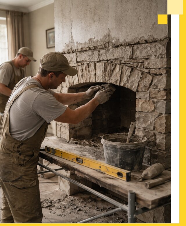 Изготовление каминов под ключ в Воронеже, монтаж и отделка