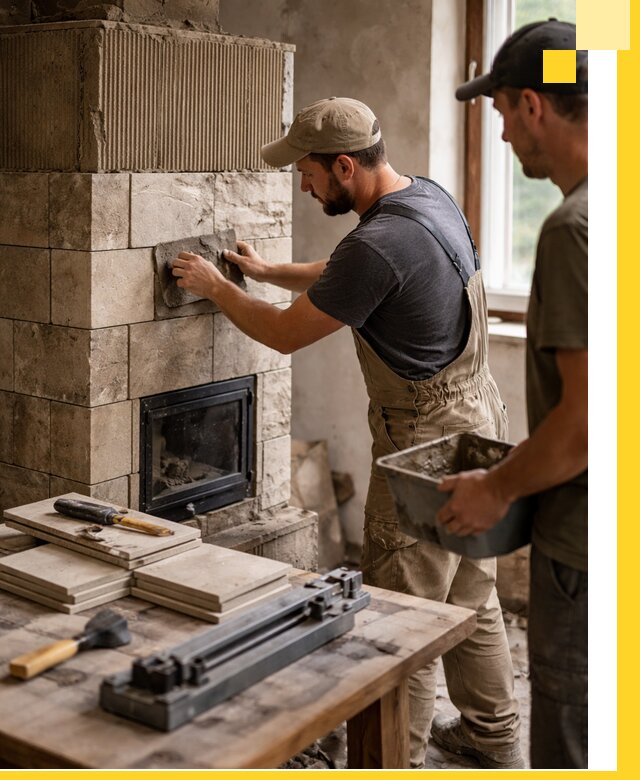 Профессиональная облицовка печей в Воронеже: керамика и камень