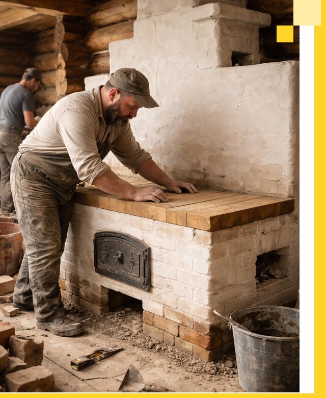 Проектирование и установка русской печи с лежанкой в Воронеже