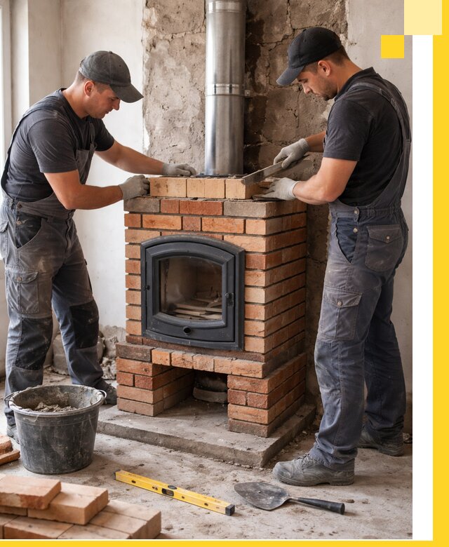 Монтаж печи камина под ключ в Воронеже с гарантией и пусконаладкой