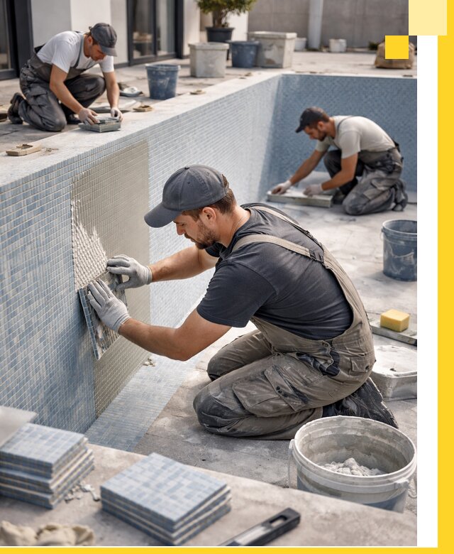 Облицовка бассейнов в Воронеже плитка мозаика гидроизоляция