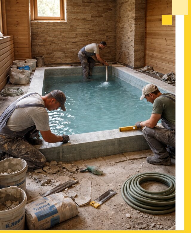 Проектирование и строительство бассейнов для бани в Воронеже