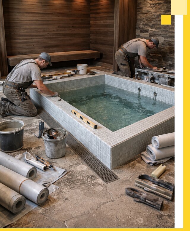 Установка и строительство бассейнов для сауны в Воронеже