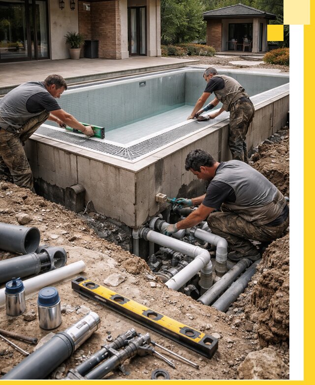 Строительство переливных бассейнов в Воронеже под ключ