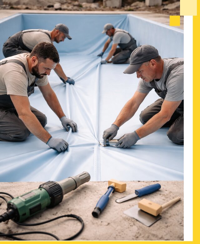 ПВХ пленка для бассейнов с монтажом и гарантией в Воронеже