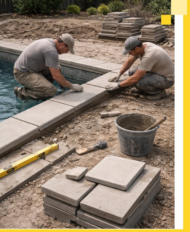 Установка и изготовление копингового камня для бассейнов в Воронеже