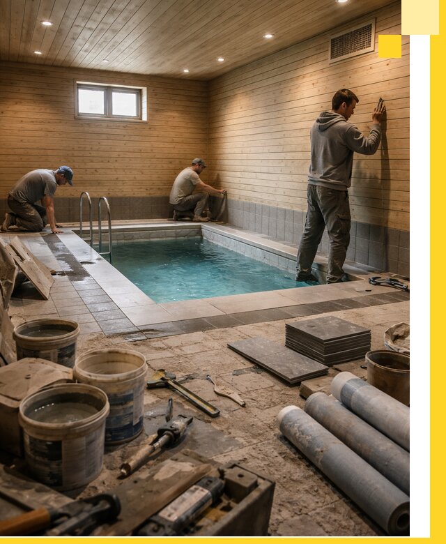 Строительство бани с бассейном и сауной под ключ в Воронеже