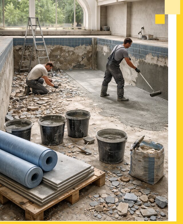 Реконструкция бассейнов в Воронеже: ремонт, гидроизоляция