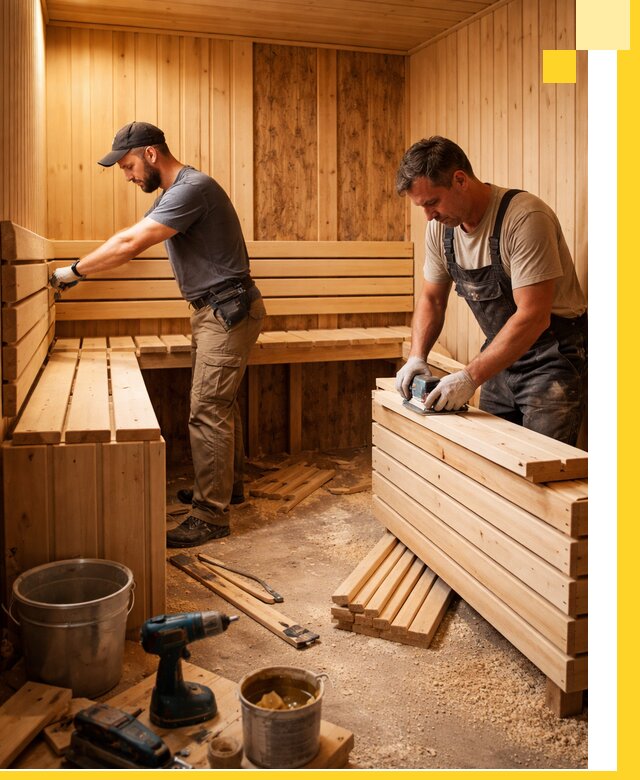 Профессиональный комплексный ремонт саун под ключ в Воронеже