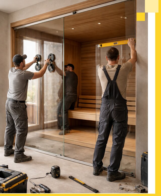 Производство и монтаж стеклянных саун под ключ в Воронеже