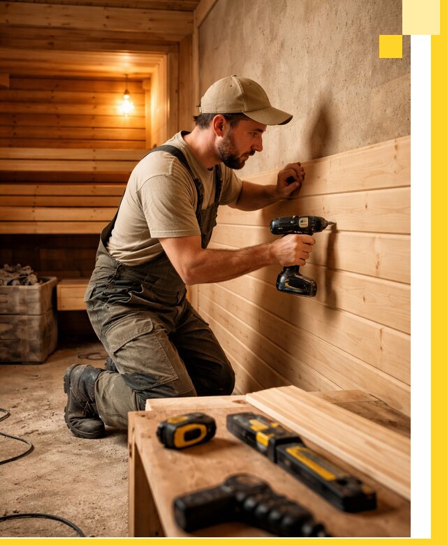 Профессиональная внутренняя отделка бани в Воронеже под ключ