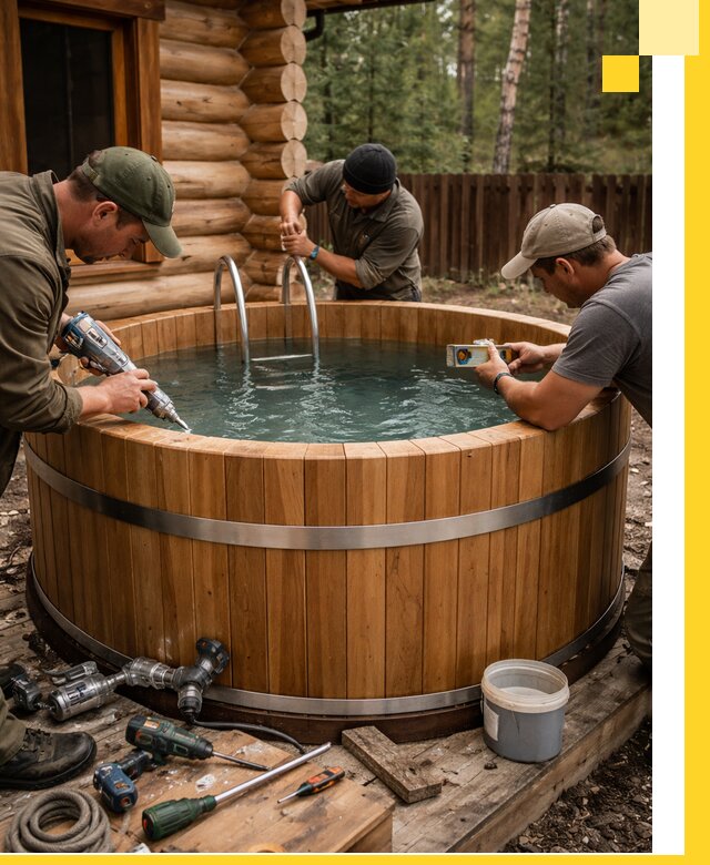 Строительство бань с купелью под ключ и отделкой в Воронеже