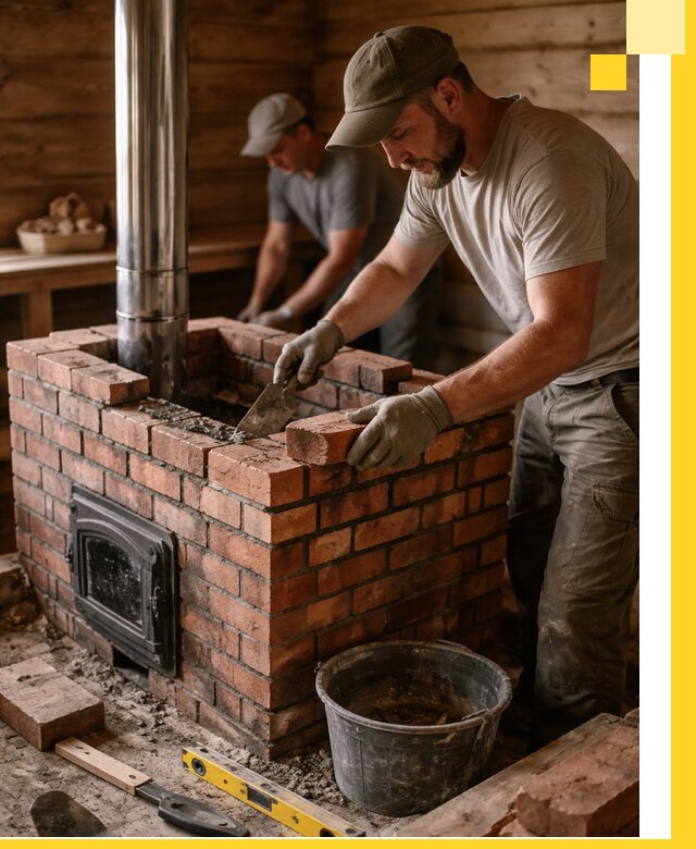 Кирпичные печи для бани под ключ в Воронеже, проект и монтаж