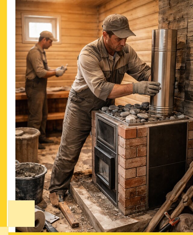 Монтаж печи в бане под ключ в Воронеже от 21482 р. | ЭриданВрн