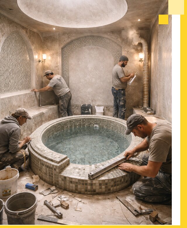 Профессиональное строительство хамама с бассейном в Воронеже под ключ